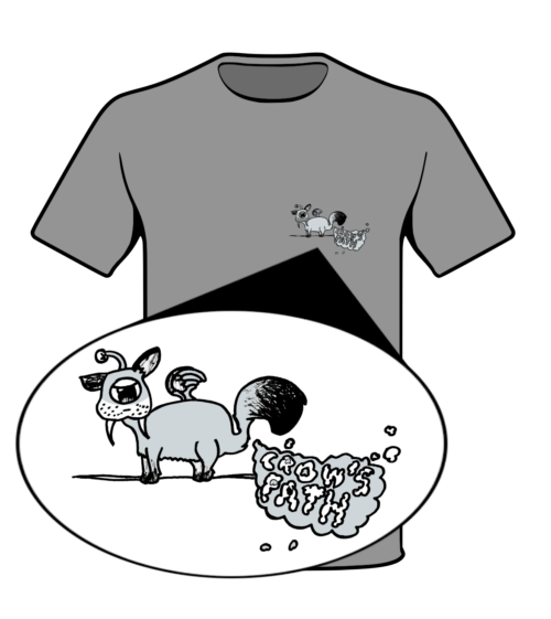 Our 2016 summer camp shirt features an alien goat(?) designed by our middle school apprentice, Ash.