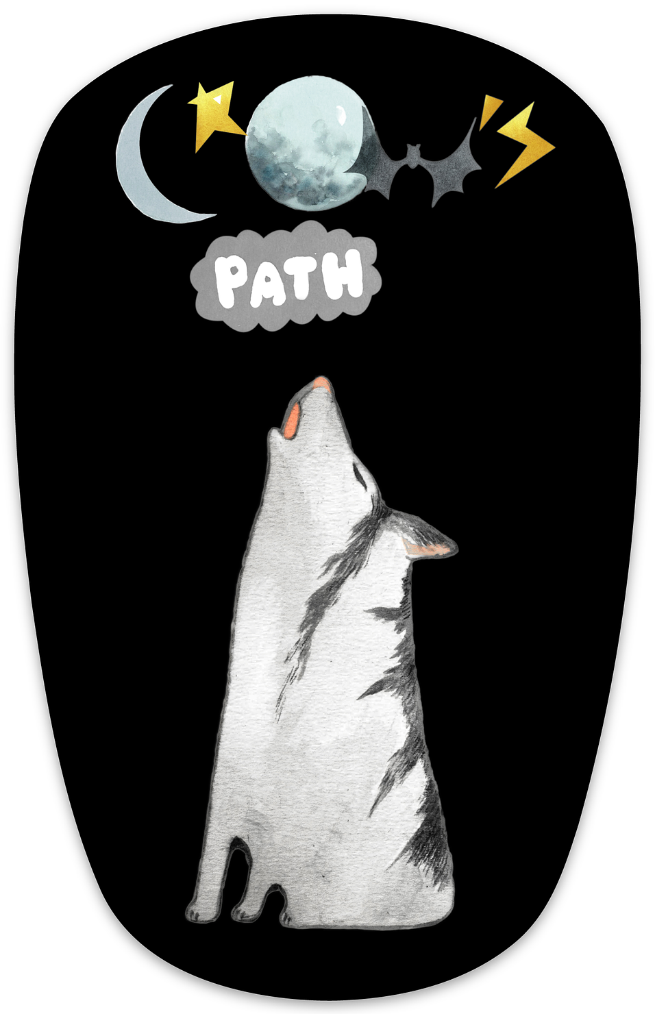 2026 sticker design contest winner: Howl by Kit (final version by Ozgur)