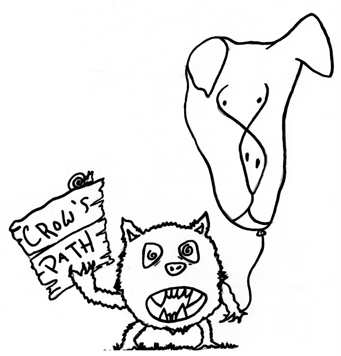 Teage’s drawing of Gruff Piggins for the 2022 sticker contest