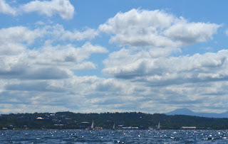 Rolling cumulus with Camel's Hump in background Rolling cumulus with Camel's Hump in background
